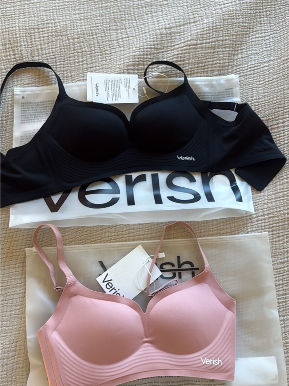 Verish Cool Fit Volume Lift Up Bras- Black and Dusty Pink Set of 2 Size Small